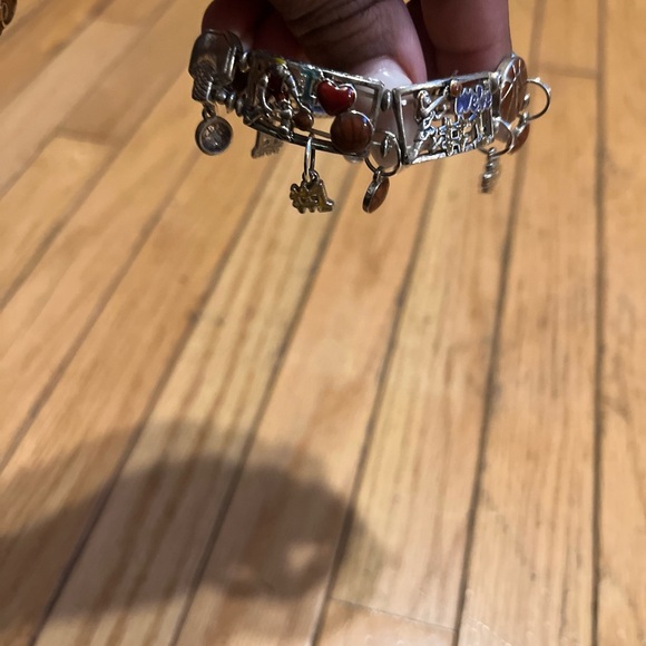 basketball mom charm bracelet Stretchy Dangling Charms Chunky Silver Multi Color - Picture 5 of 6